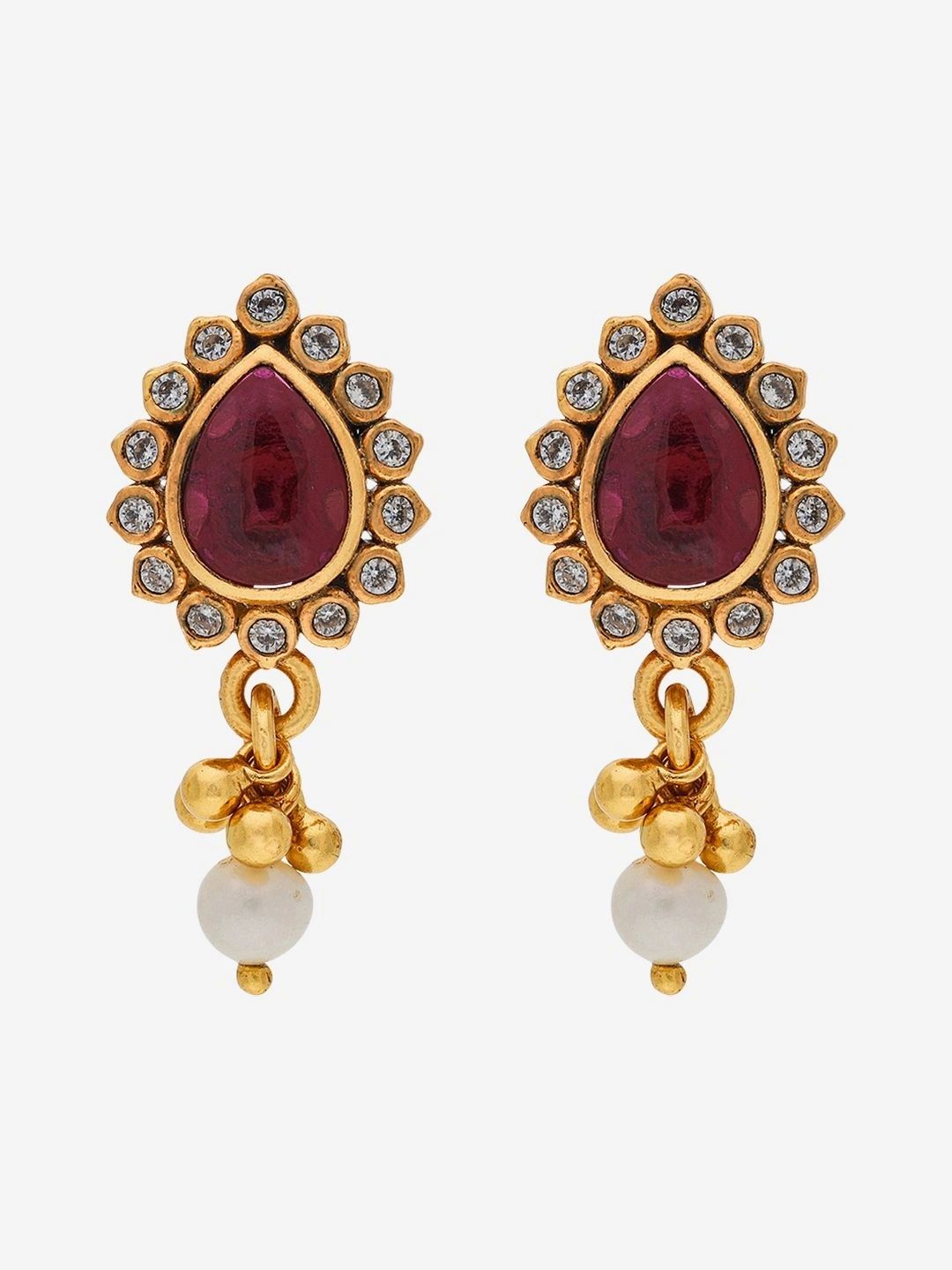 Kushal's Fashion Jewellery Teardrop Shaped Drop Earrings-picture-55