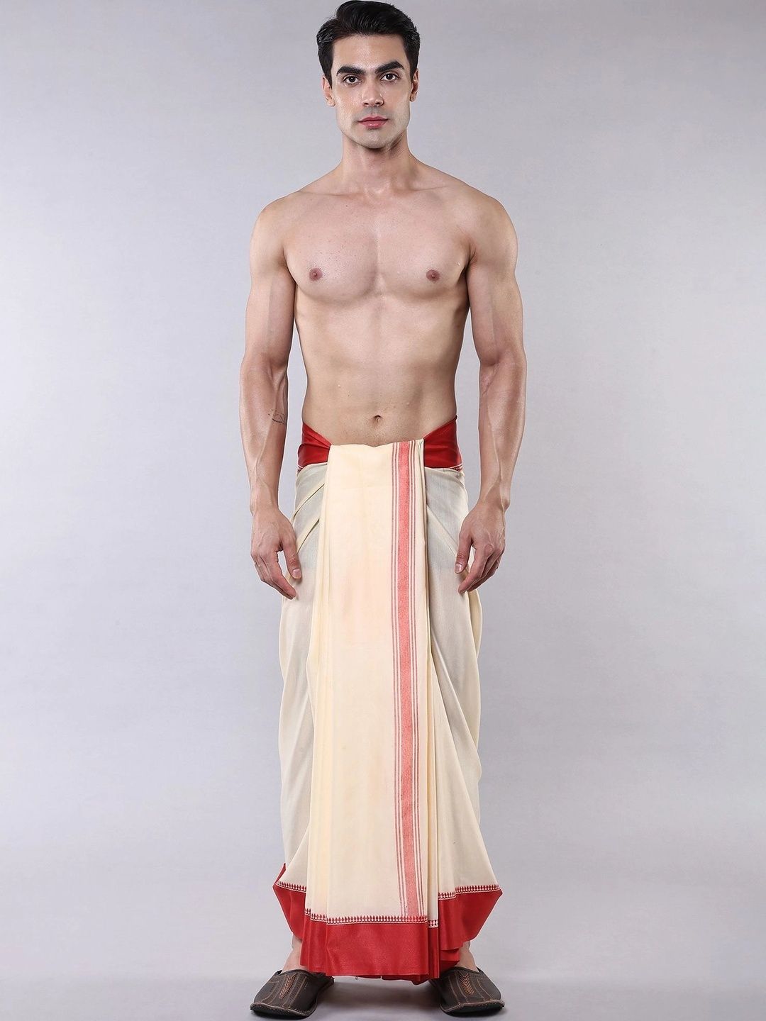 Exotic India Men Striped Dhoti Dhotis-image-27