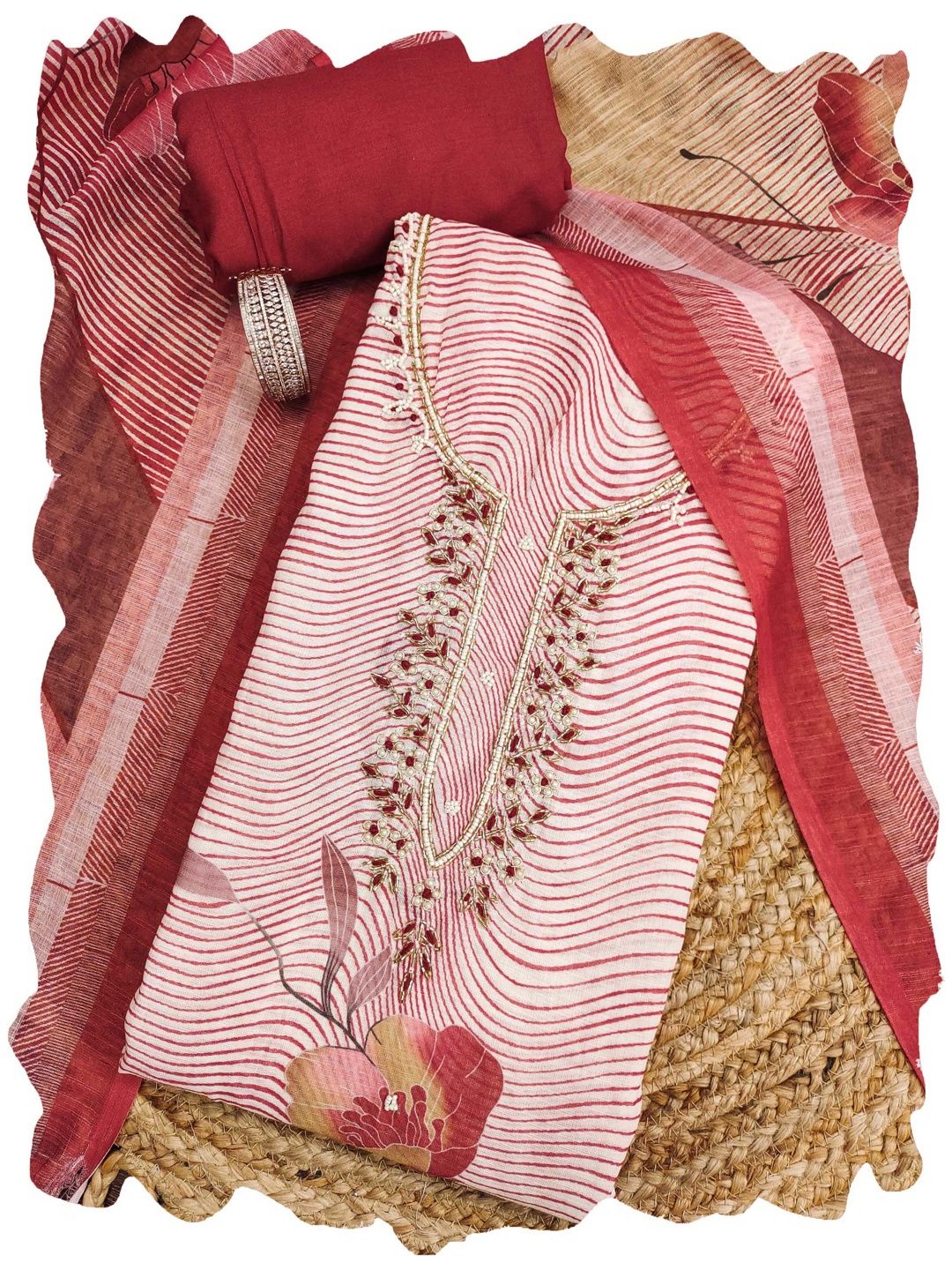 Maroosh Embellished Unstitched Dress Material-picture-14