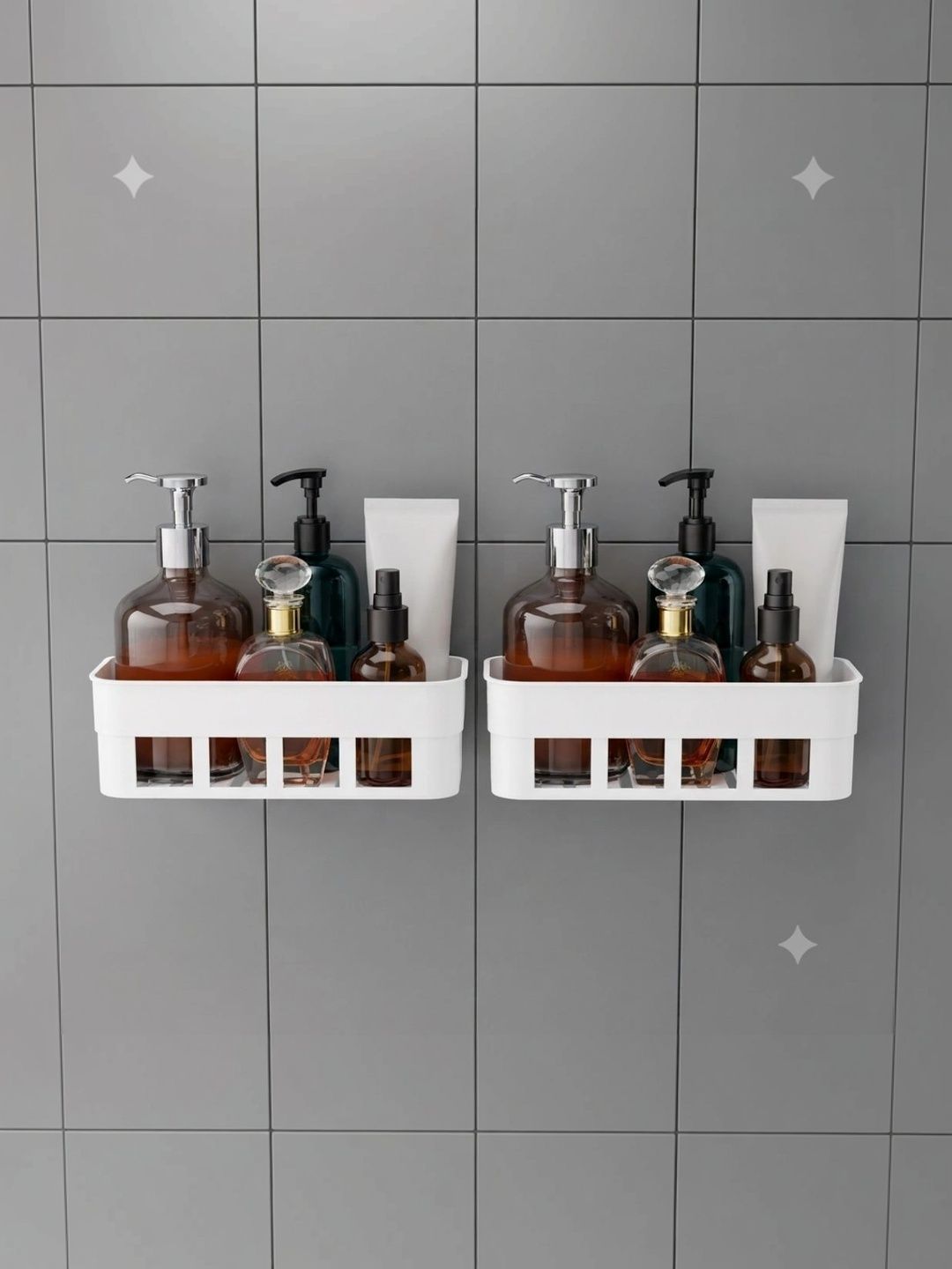 Klivon White 2 piece Solid Plastic Bathroom Caddy-picture-35