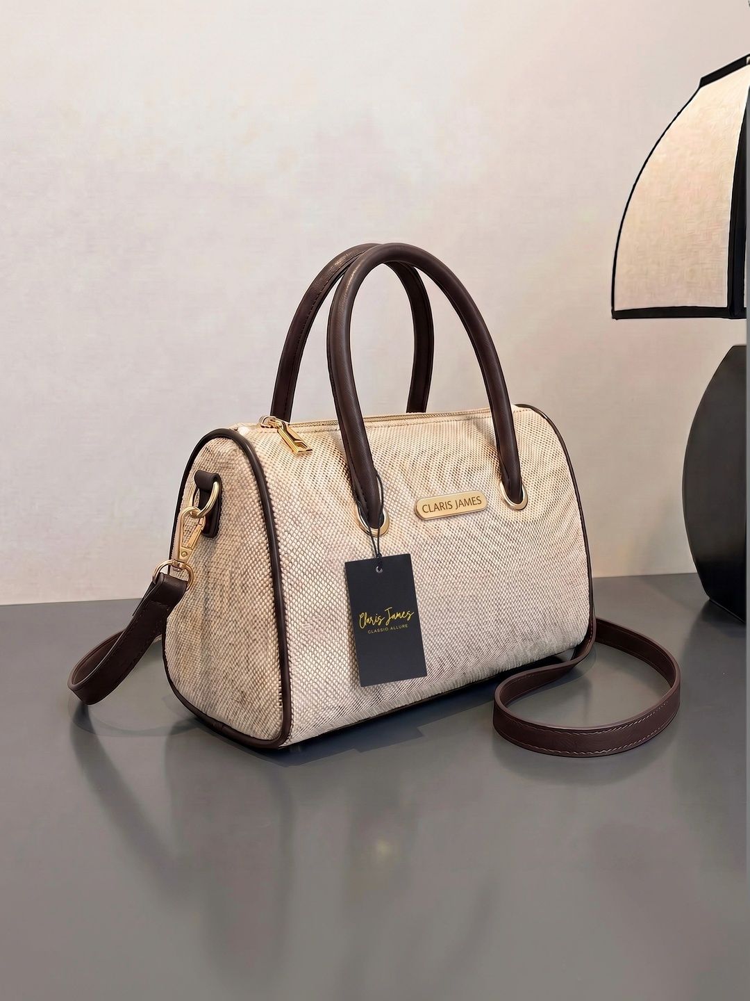 CLARIS JAMES Textured PU Structured Handheld Bag-picture-41