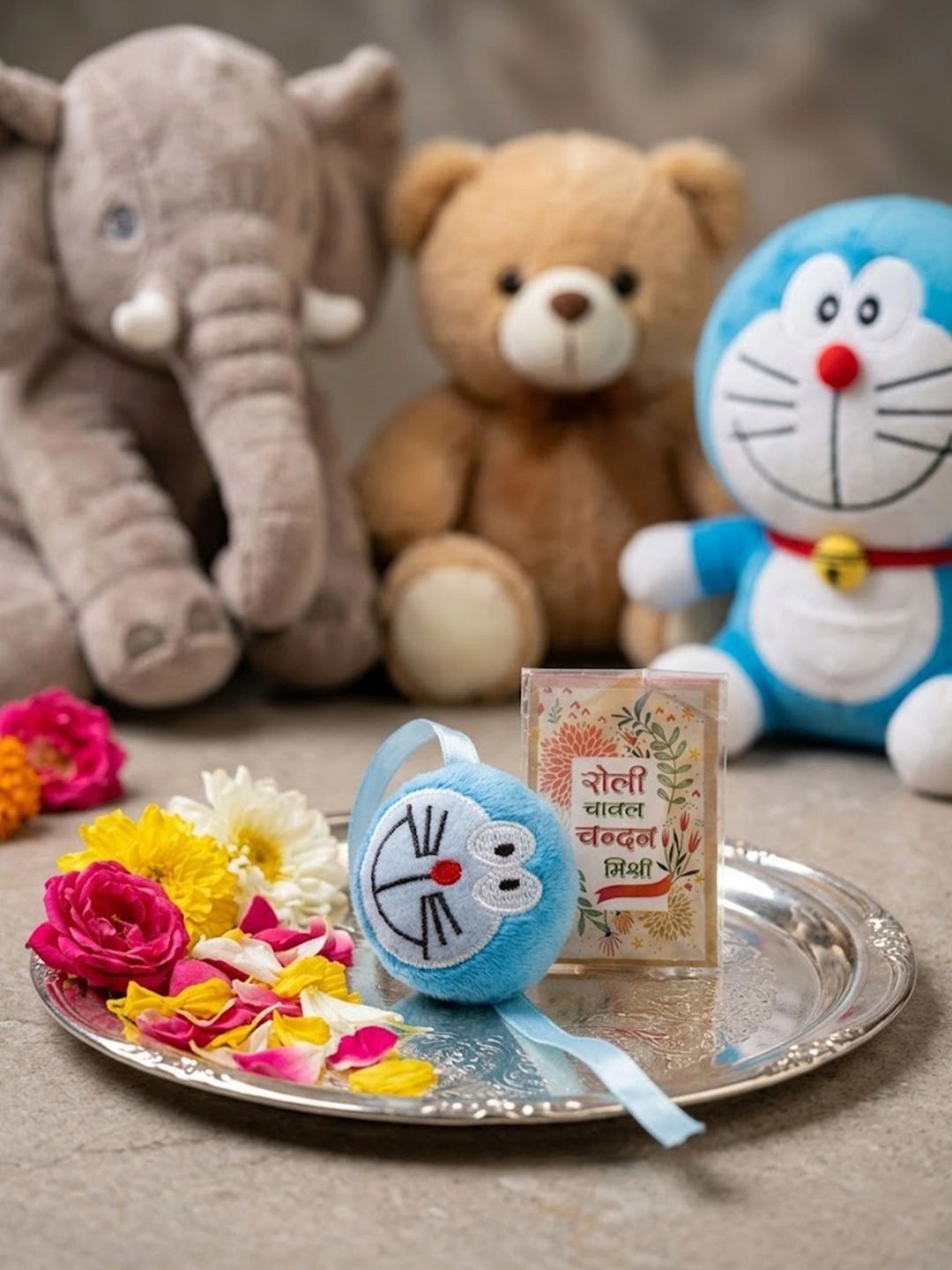 Anouk Kids Doremon Design Thread Rakhi With Roli Chawal Chandan Mishri-picture-21