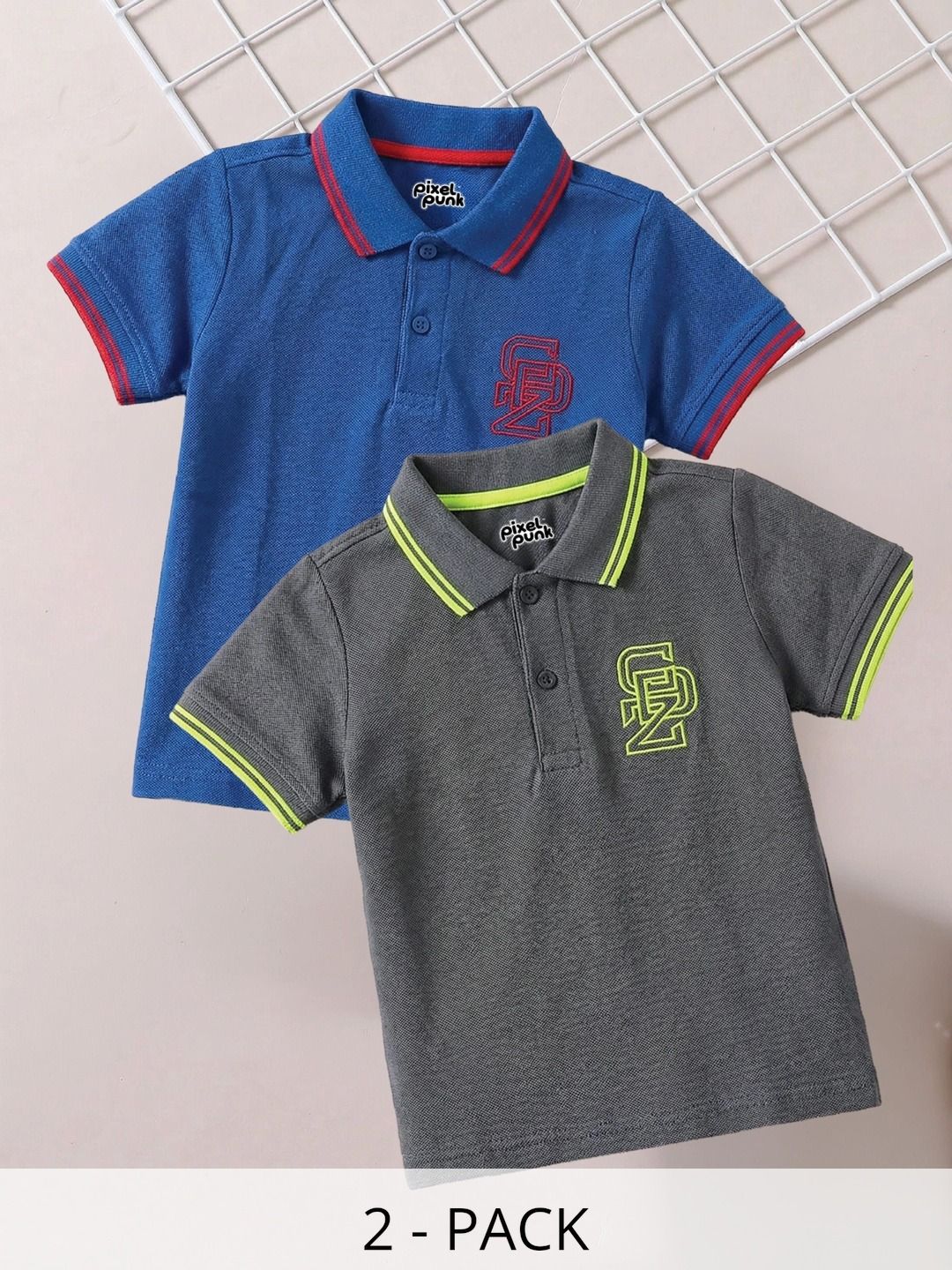 Pixel Punk Boys Brand Logo 2 Polo Collar T-shirt-picture-25