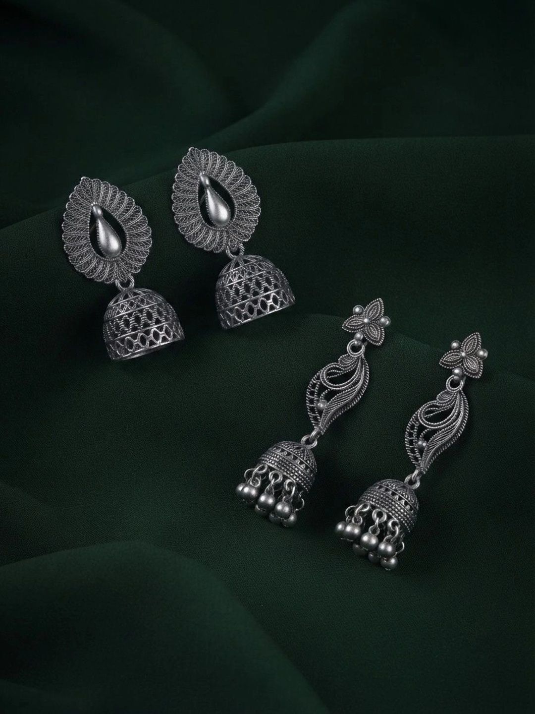 DURATI Paisley Shaped Jhumkas Earrings-image-20