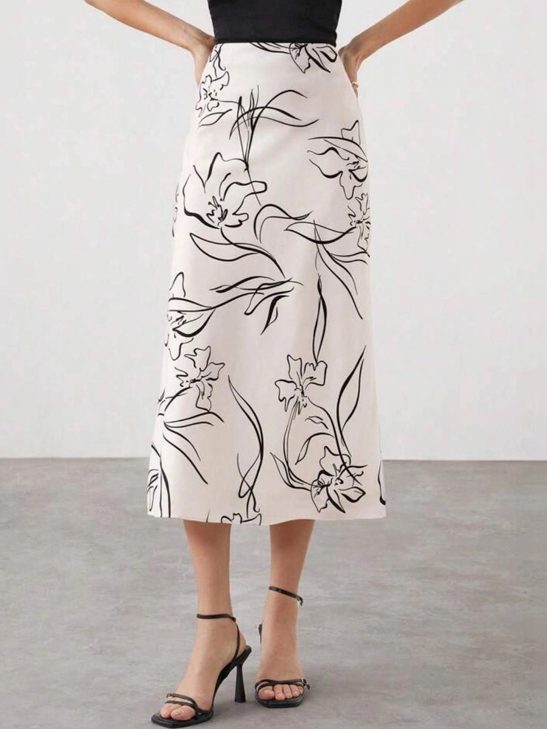 JOJO CREATION Women Floral Midi A-Line Skirt-picture-35