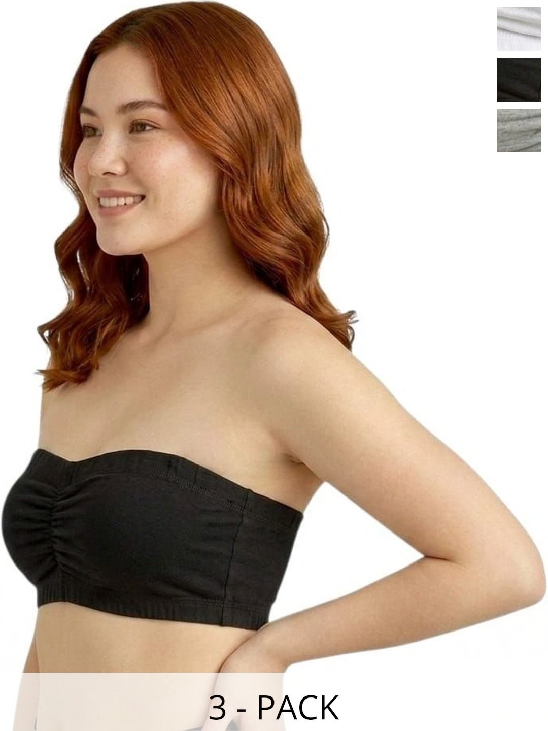 Sutjena Women Pack Of 3 Bandeau Bra Full Coverage Lightly Padded-picture-11