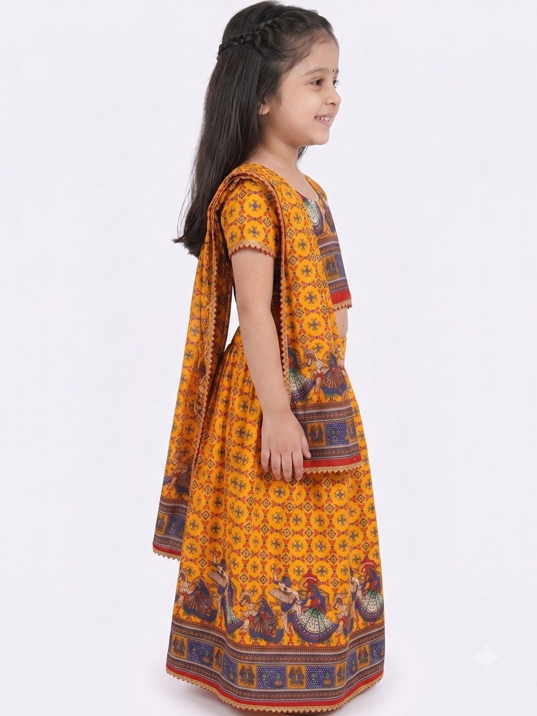 VALUE CREATION Girls Printed Ready to Wear Lehenga & Blouse With Dupatta-picture-48
