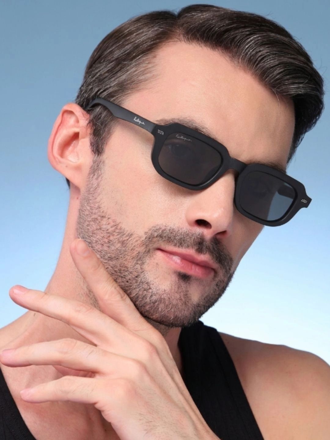 Red Tape Unisex Grey Lens & Black Frame Square Sunglasses with UV Protected Lens-image-25