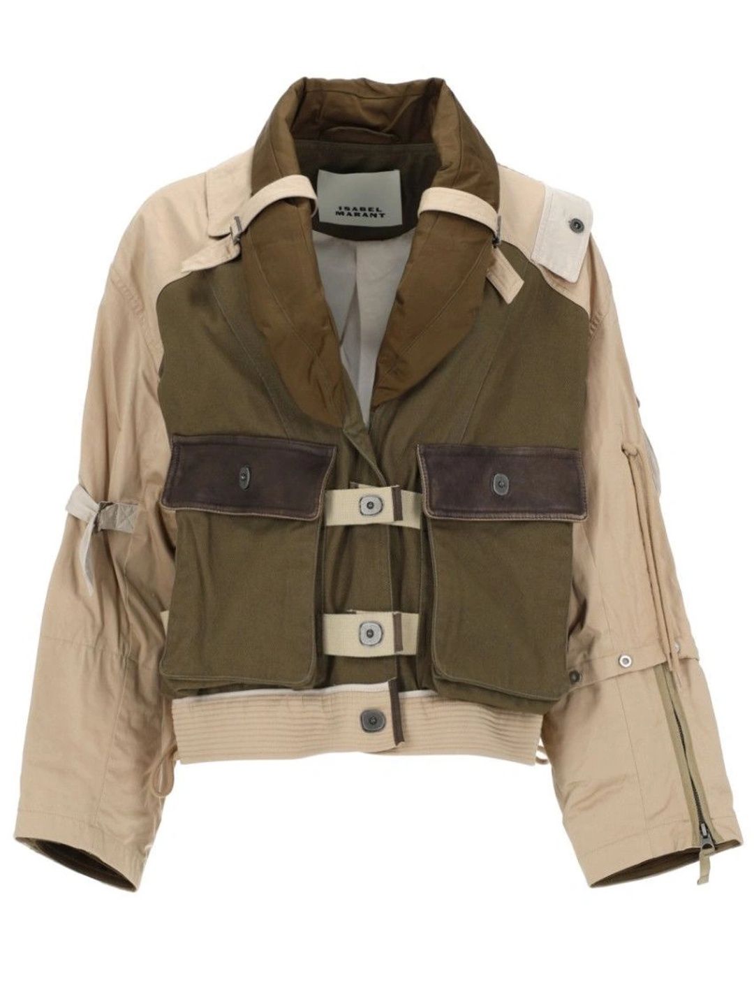 Isabel Marant Women Colourblocked Crop Bomber Jacket-picture-49