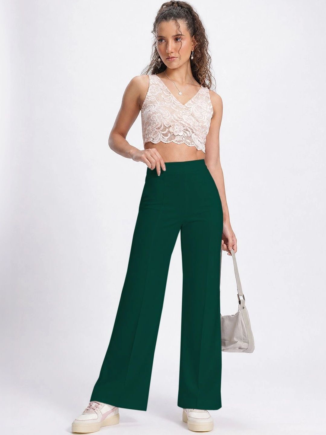 HERE&NOW Women Relaxed Easy Wash Trousers-picture-20