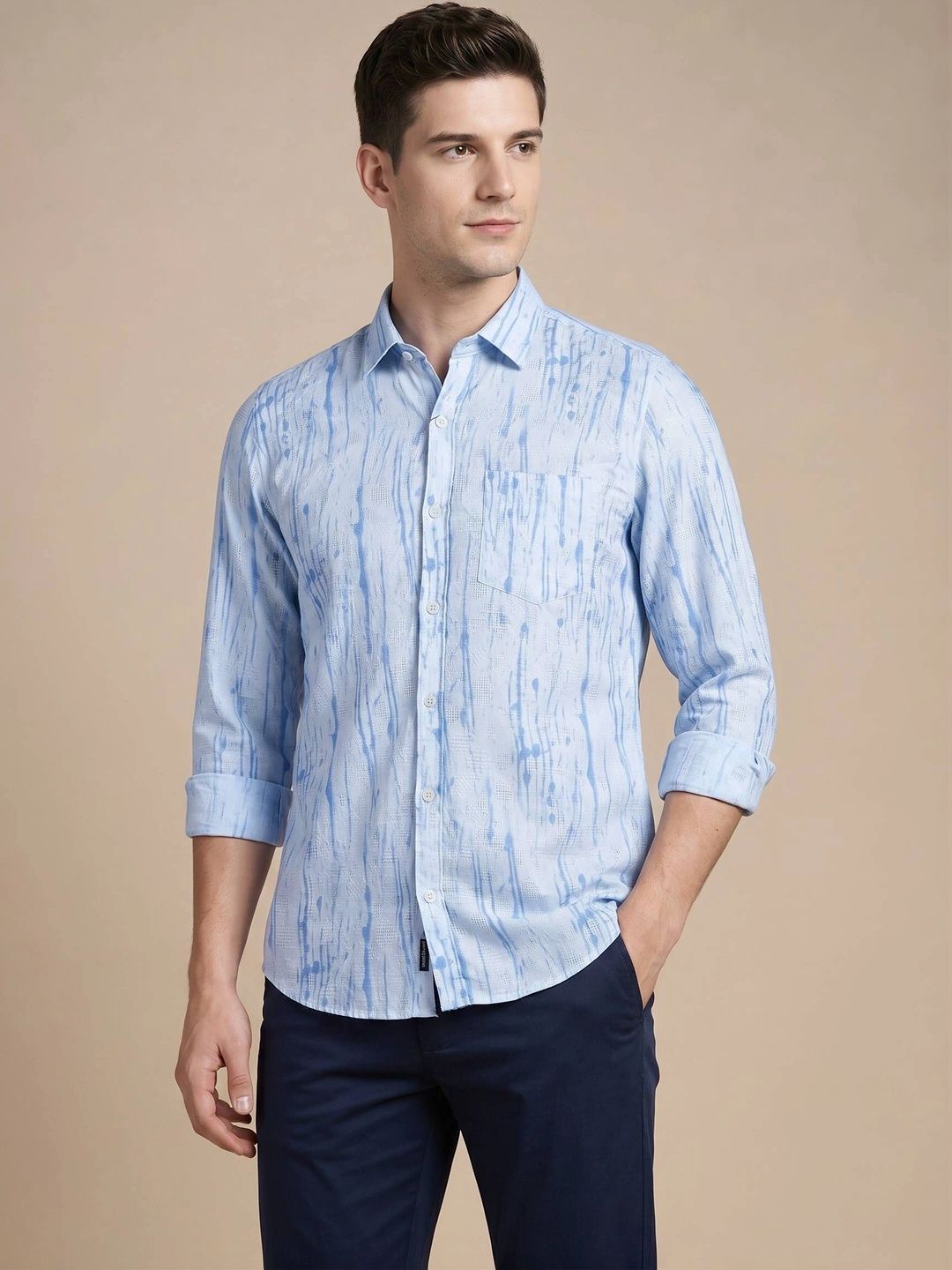 Turtle Men Relaxed Slim Fit Printed Spread Collar Casual Shirt-picture-20