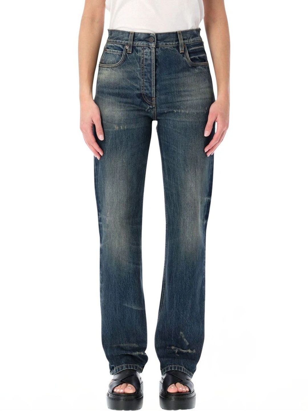 Prada Women Regular Fit Mid-Rise Low Distress Jeans-picture-13