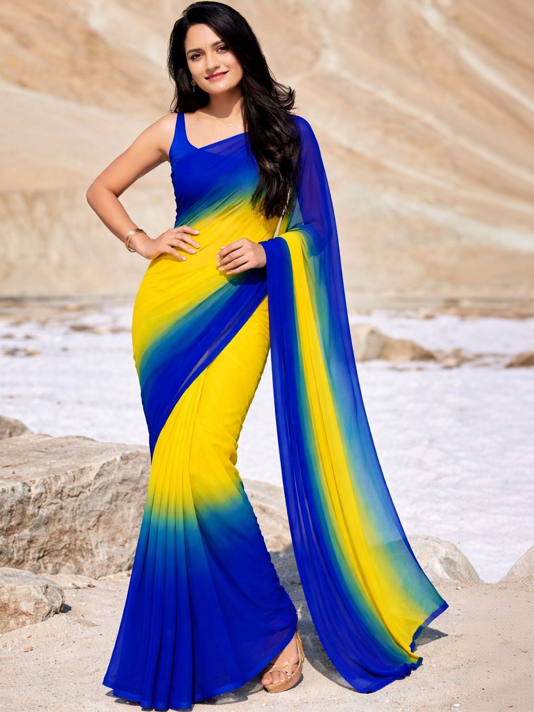 ANAND SAREES Ombre Poly Georgette Designer Saree-picture-22