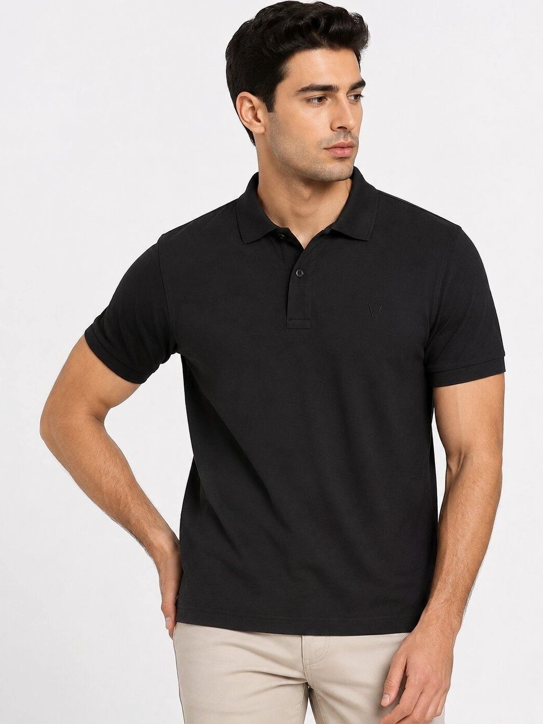 MAXZONE Men Polo Collar Pure Cotton T-shirt-picture-56
