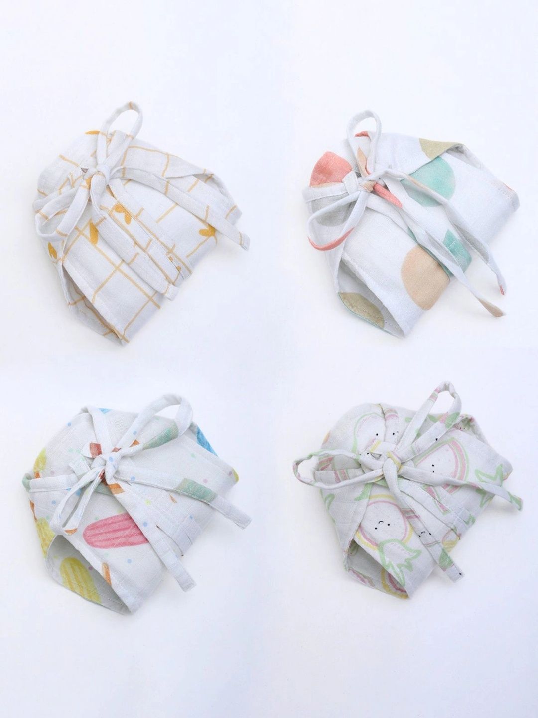 The Boo Boo Club Set Of 4 Muslin Cotton Printed Nappy-picture-41