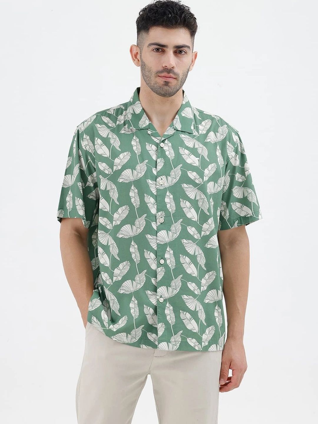 Basics Floral Printed Halfsleeves Casual Shirt-picture-43