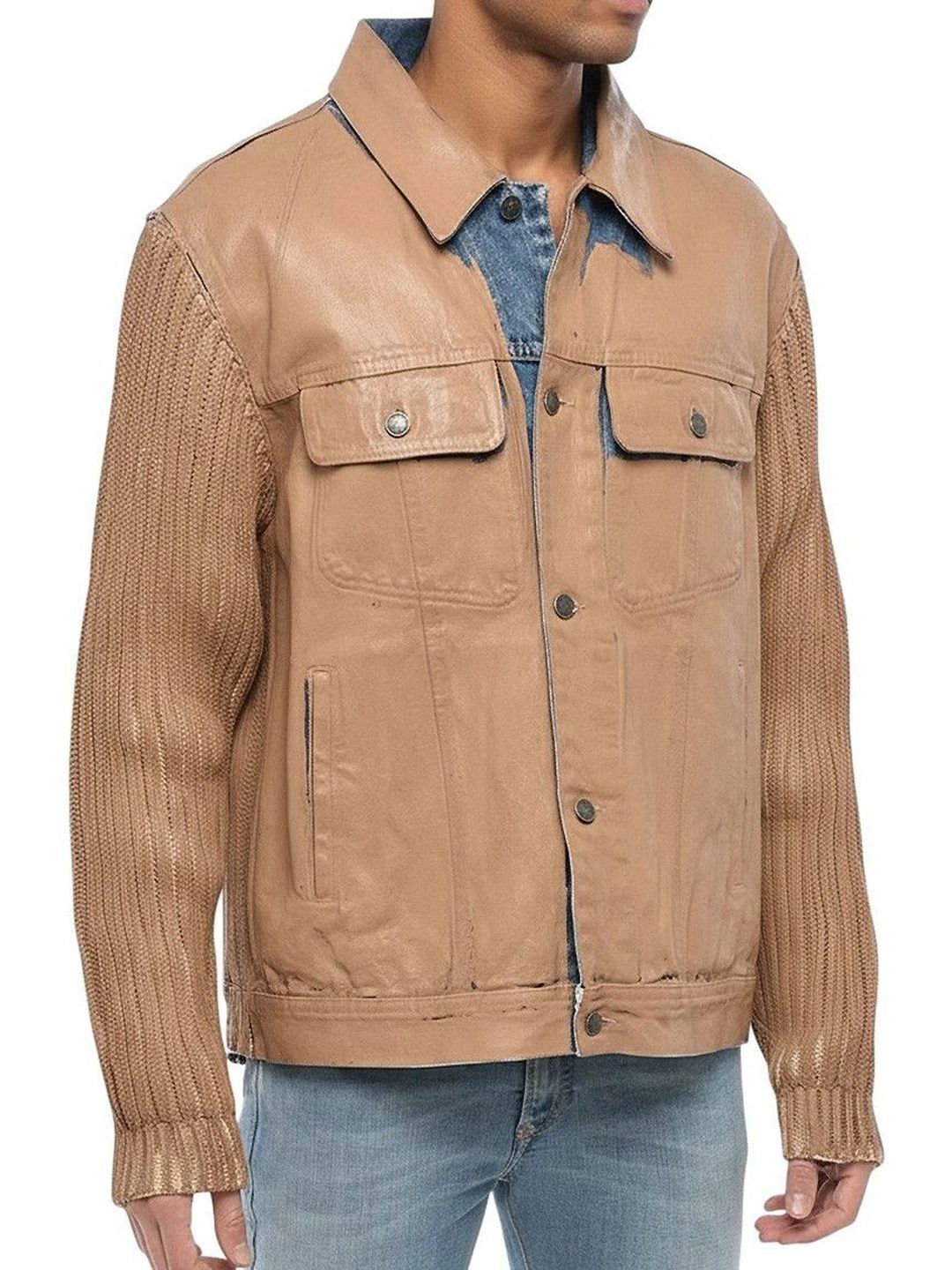 DIESEL Men Denim Jacket with Patchwork-picture-16