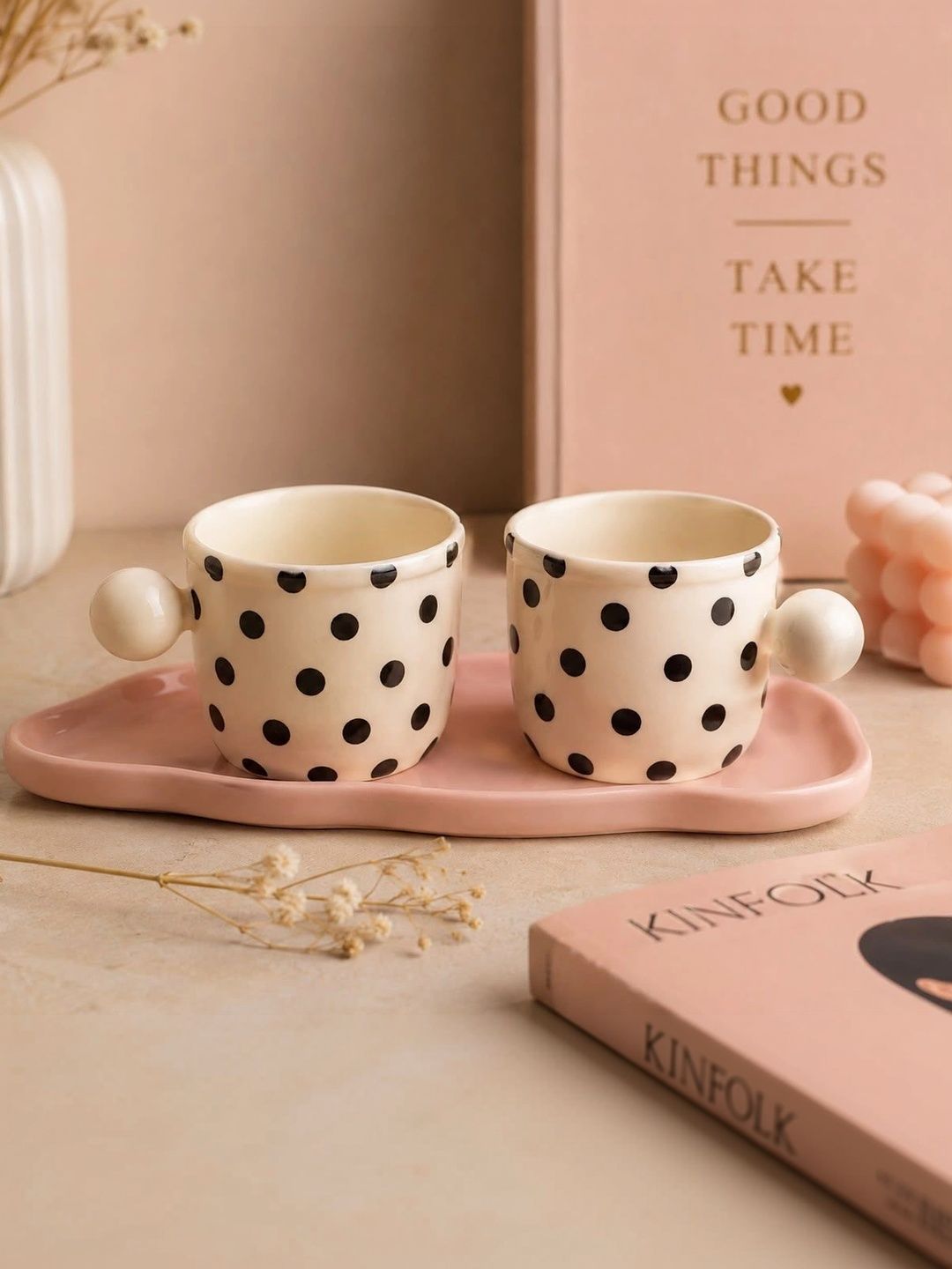 Lupaava Black Printed Ceramic Glossy Mugs Set of Cups and Mugs-image-36