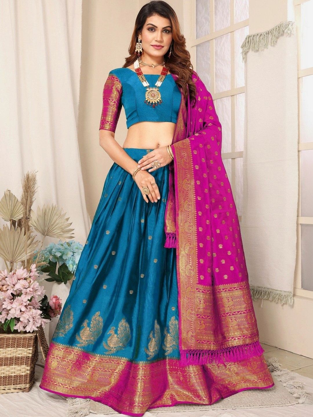 Kinjhit Fashion Unstitched Lehenga & Blouse With Dupatta-picture-10