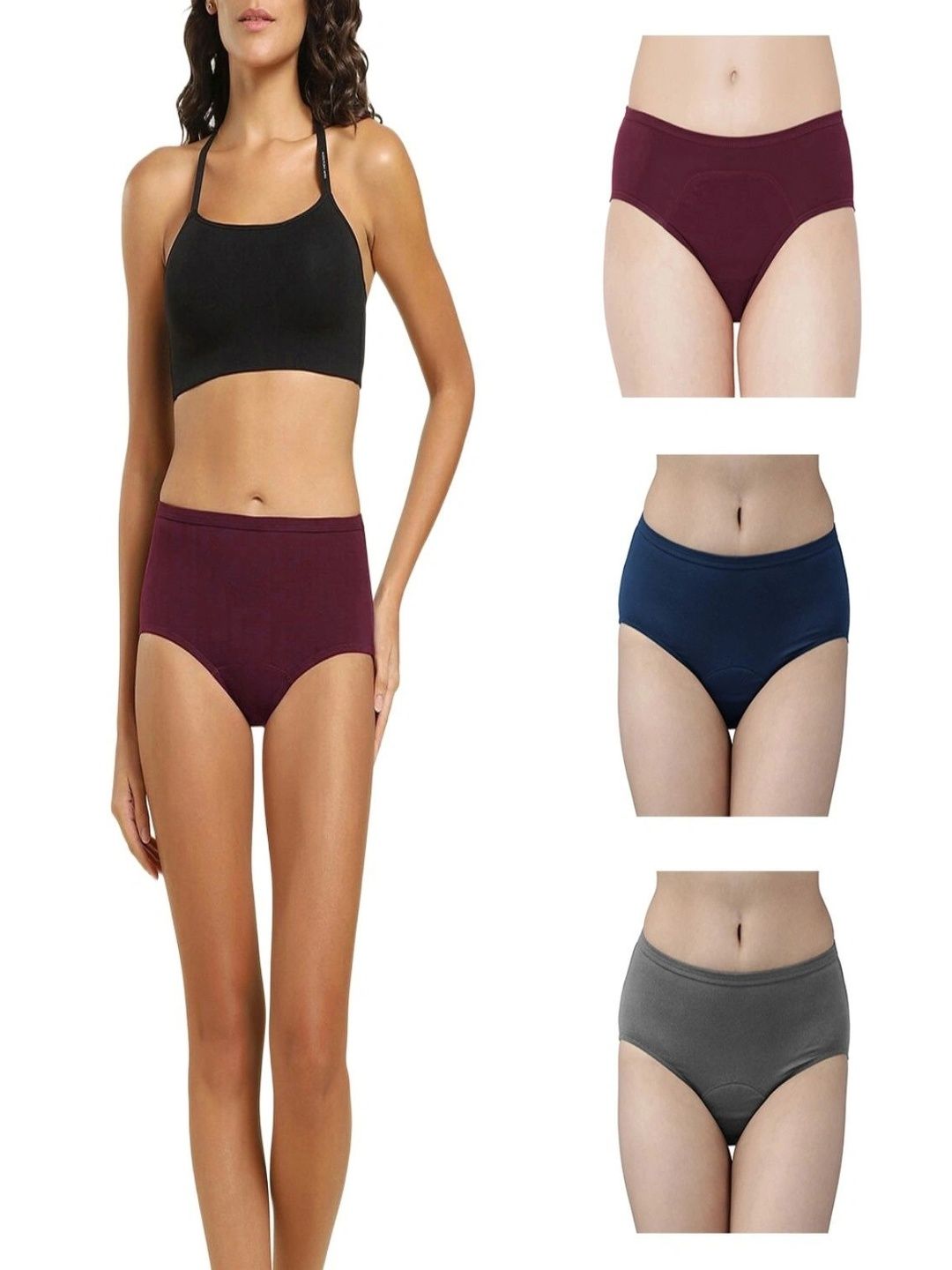 BODY DEEP Women Pack of 3 Leak-Proof Seamless Cotton Blend Period Briefs-picture-50