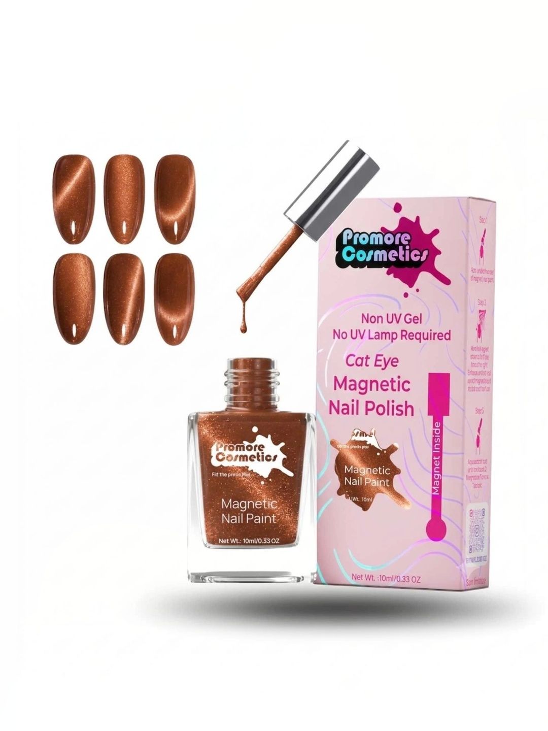 Promore Cosmetics Magnetic Nail Paint - 10 ml - Copper-image-36