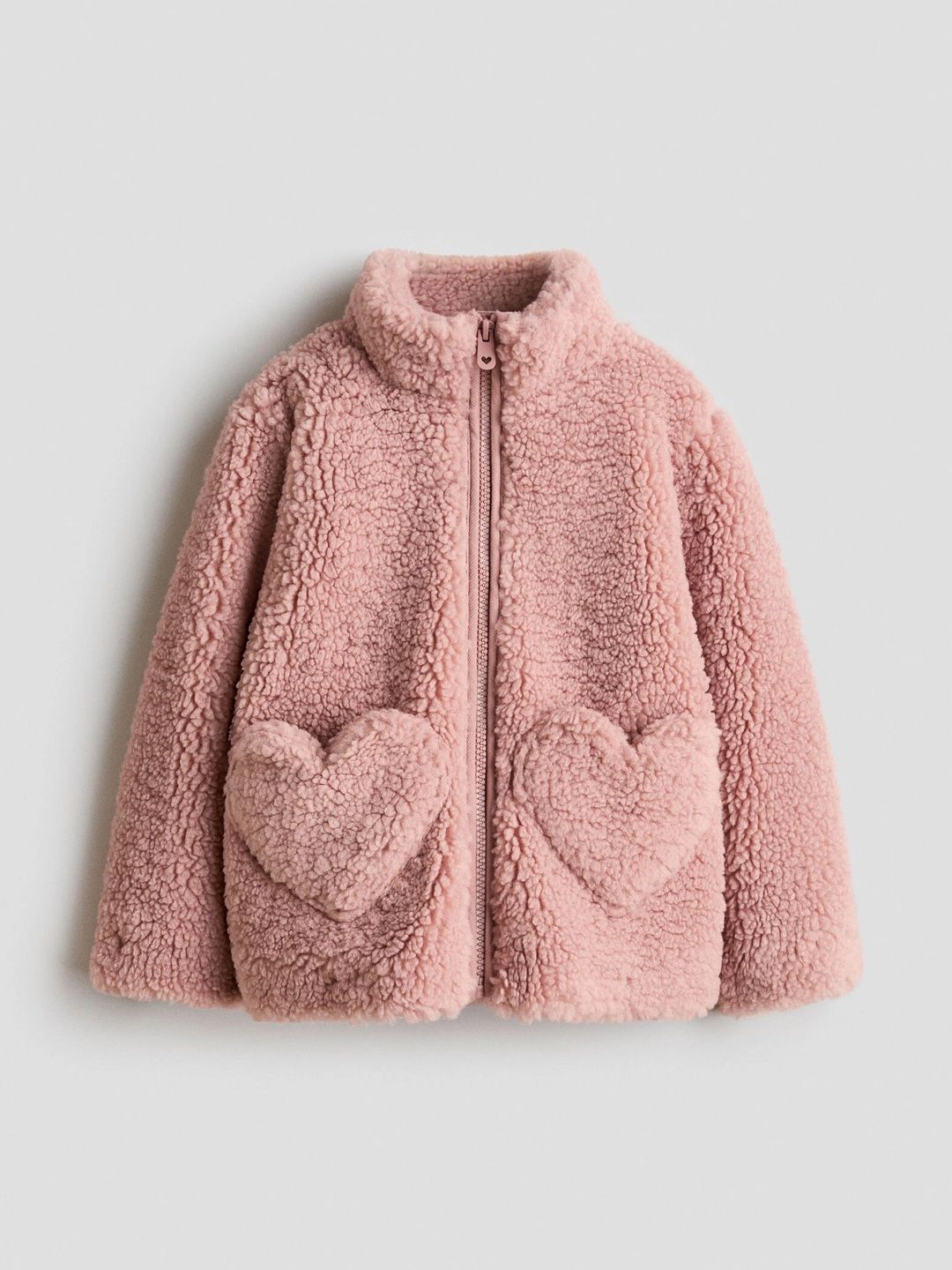 H&M Girls Heart-Pocket Teddy Jacket-picture-43
