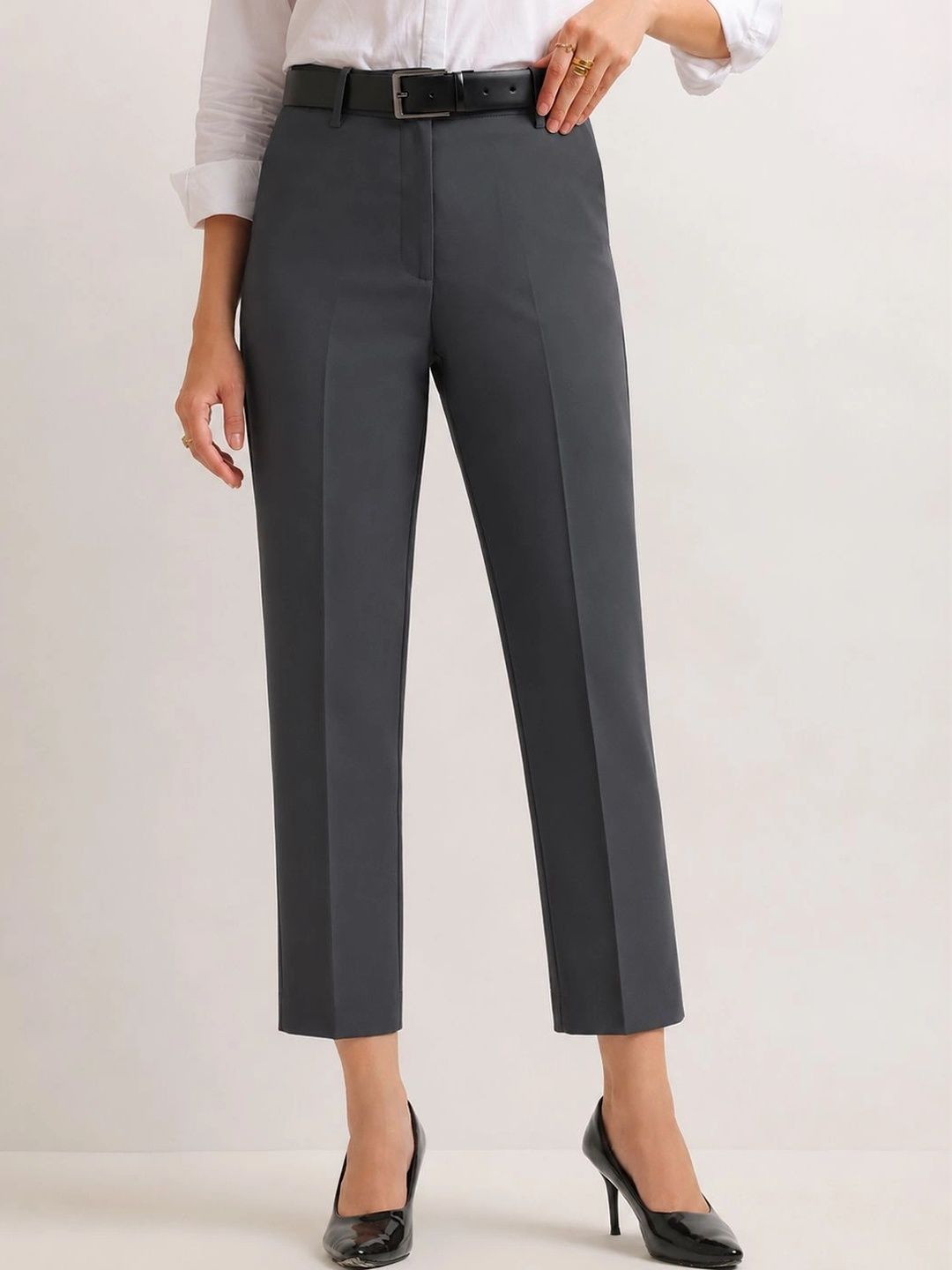 Hancock Women Slim Fit Wrinkle Free Trousers-picture-45