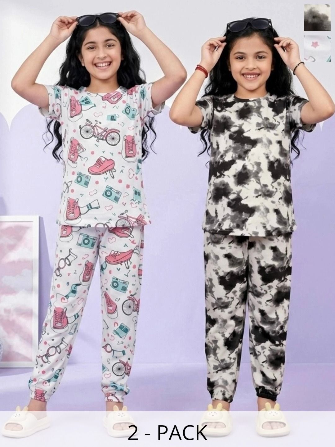 BAESD Girls Printed Short Sleeves Nightdress-picture-13