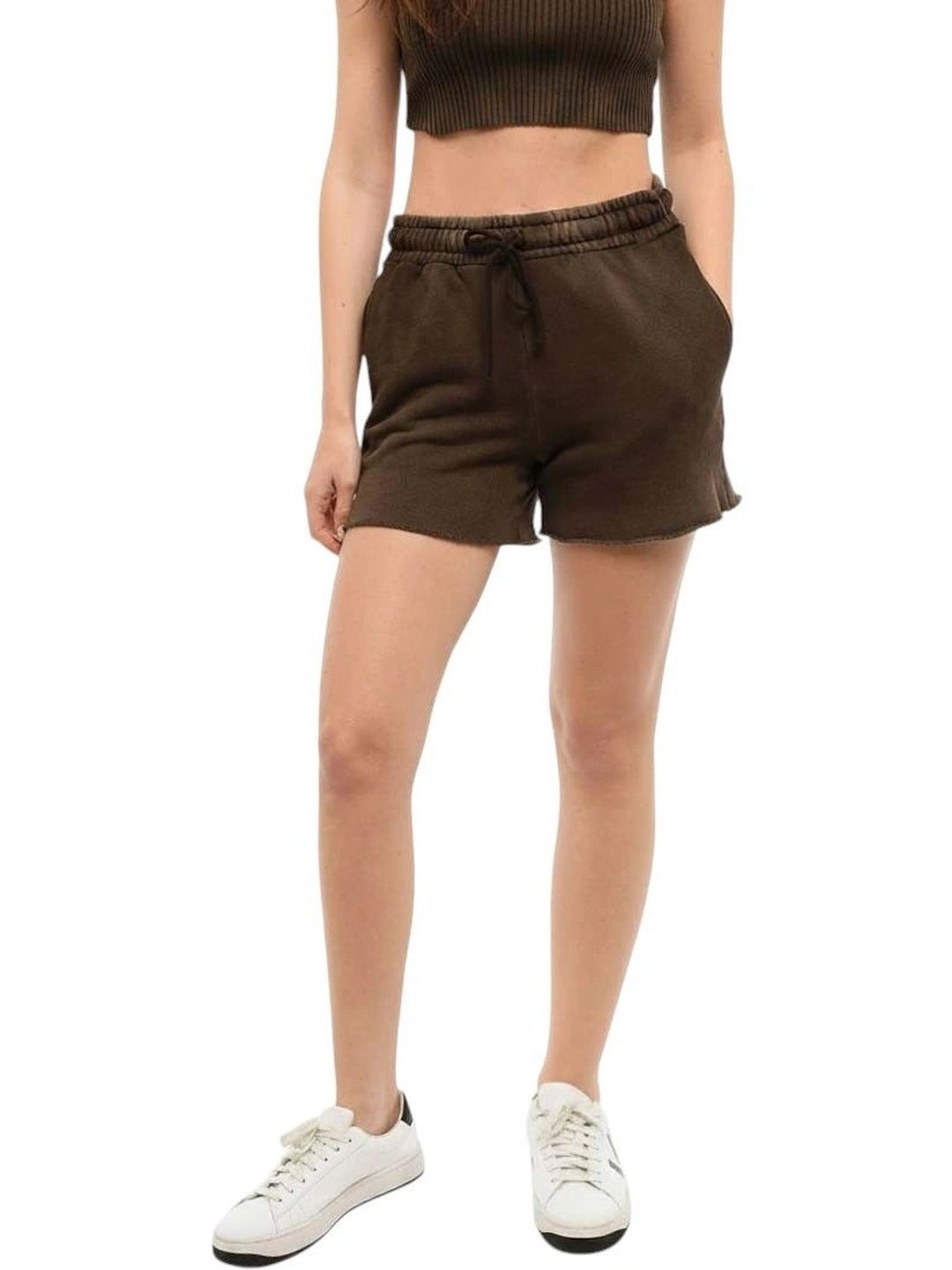Cotton Citizen Brown Solid Shorts-picture-11
