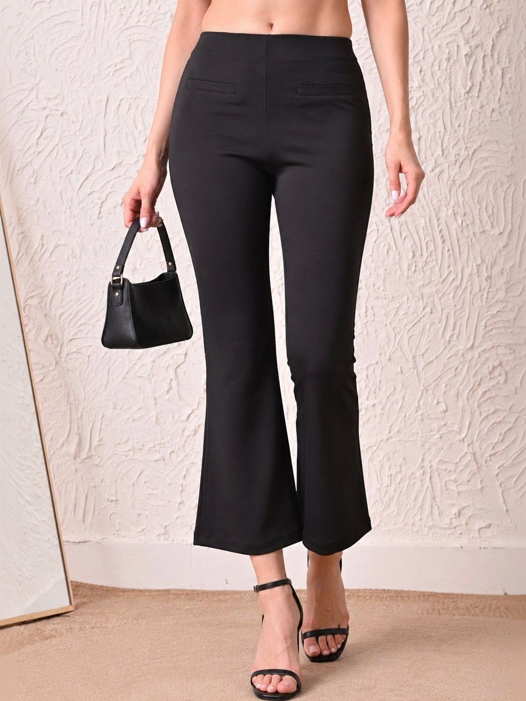 Mast & Harbour Women Relaxed Slim Fit High-Rise Non Iron Trousers-picture-25
