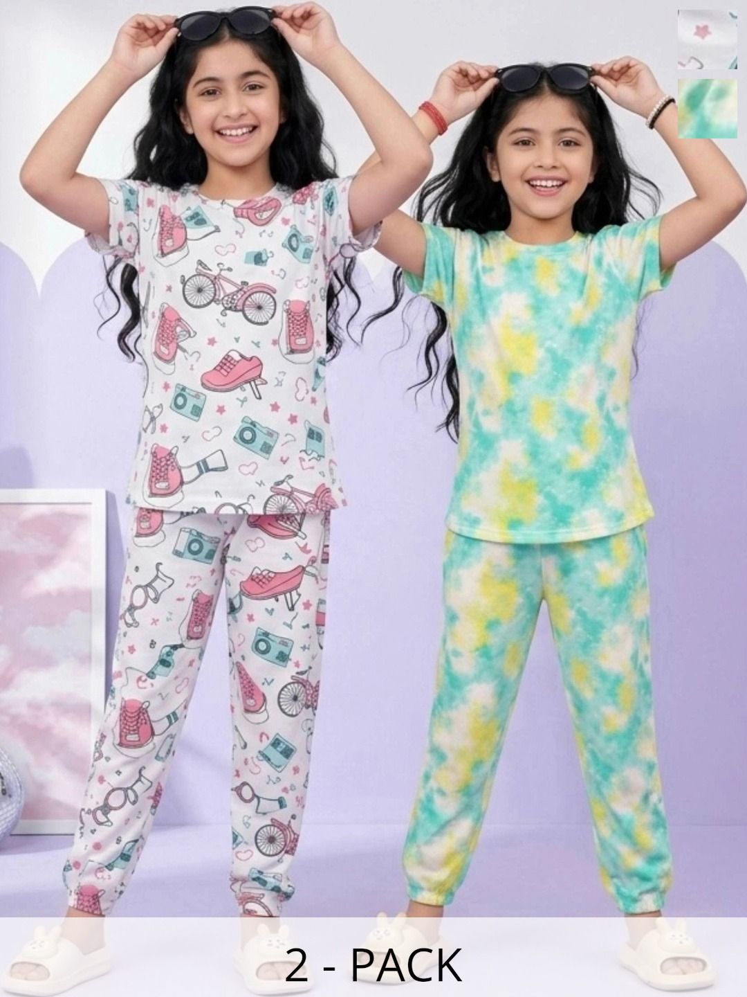 BAESD Girls Printed Short Sleeves Nightdress-picture-35