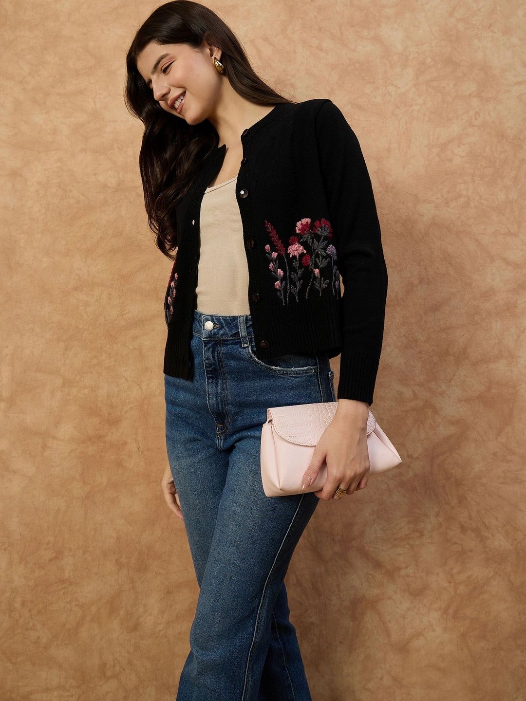 Chemistry Women Embroidered Woollen Cardigan with Embroidered Detail-picture-32
