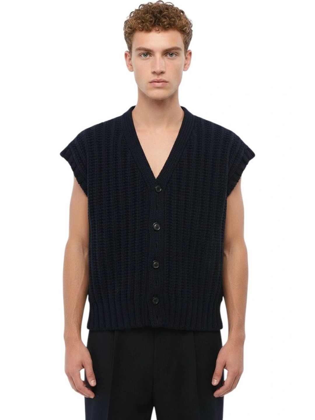 Maison Margiela Men Ribbed Woollen Sweater Vest-picture-11