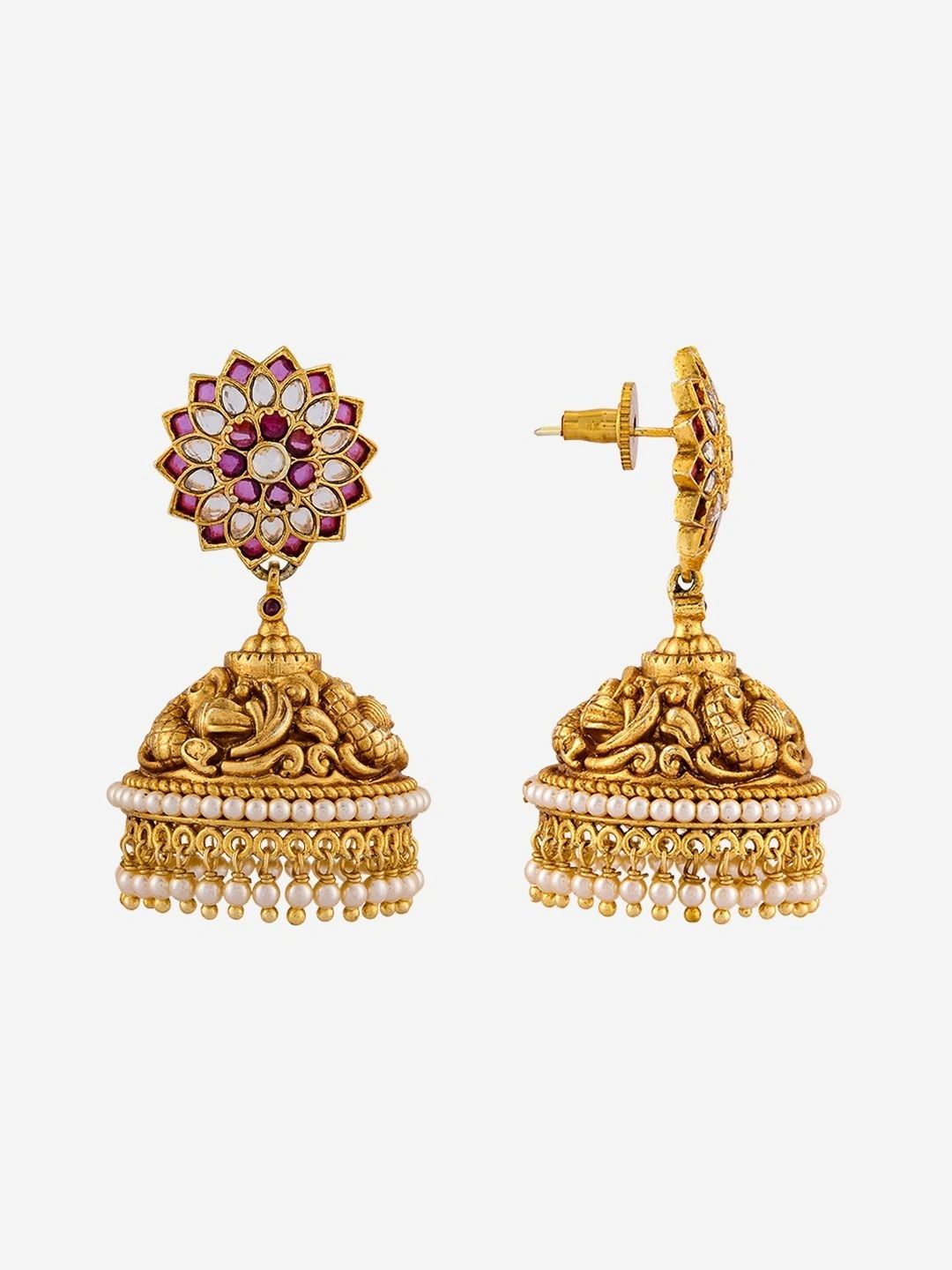 Kushal's Fashion Jewellery Floral Jhumkas Earrings-image-31