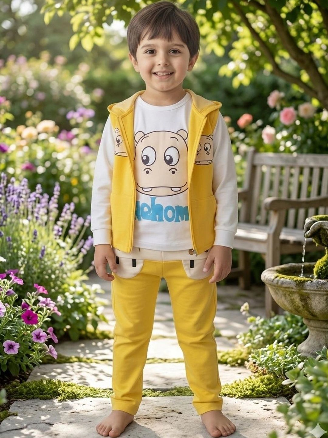 WARSI BROTHER'S Kids Printed T-shirt with Trousers-image-46