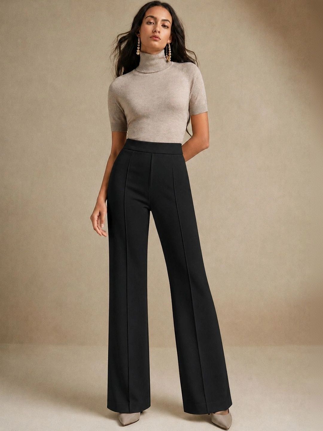 HERE&NOW Women Relaxed Easy Wash Trousers-picture-37