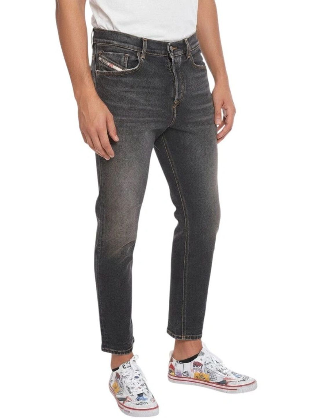 DIESEL Men Skinny Fit Mid-Rise Low Distress Jeans-picture-53