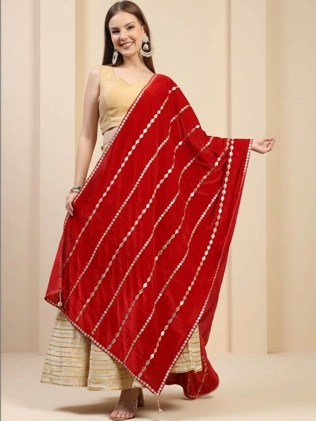KALINI Velvet Dupatta with Mirror Work-picture-47