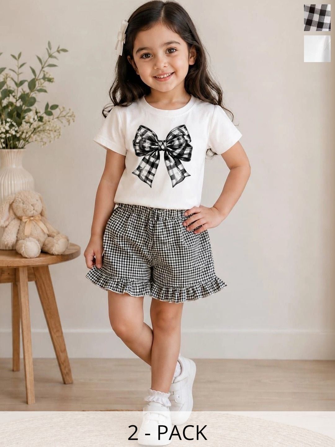 S B STAR UNISEX Girls Printed T-shirt with Shorts-picture-27
