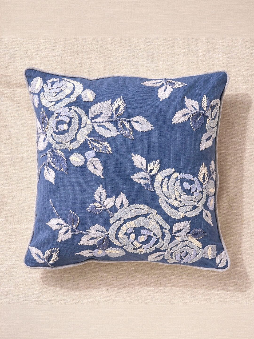 Home Centre Blue Floral Square Cushion Covers-picture-33