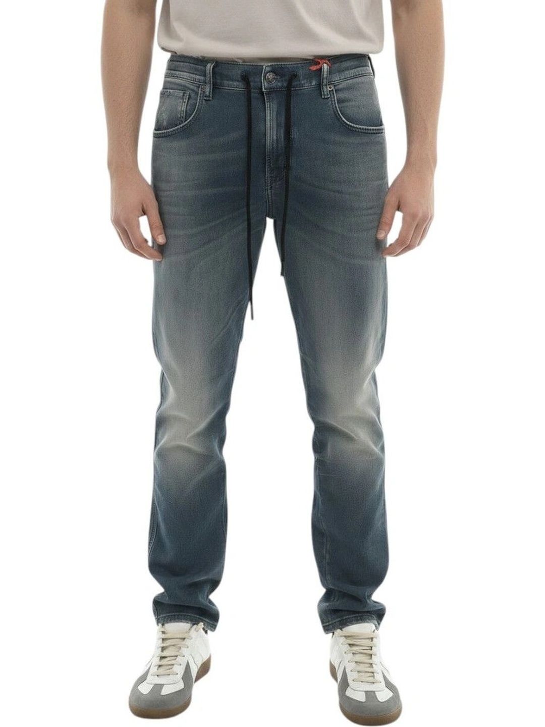 DIESEL Men Straight Fit Mid-Rise Low Distress Jeans-picture-18
