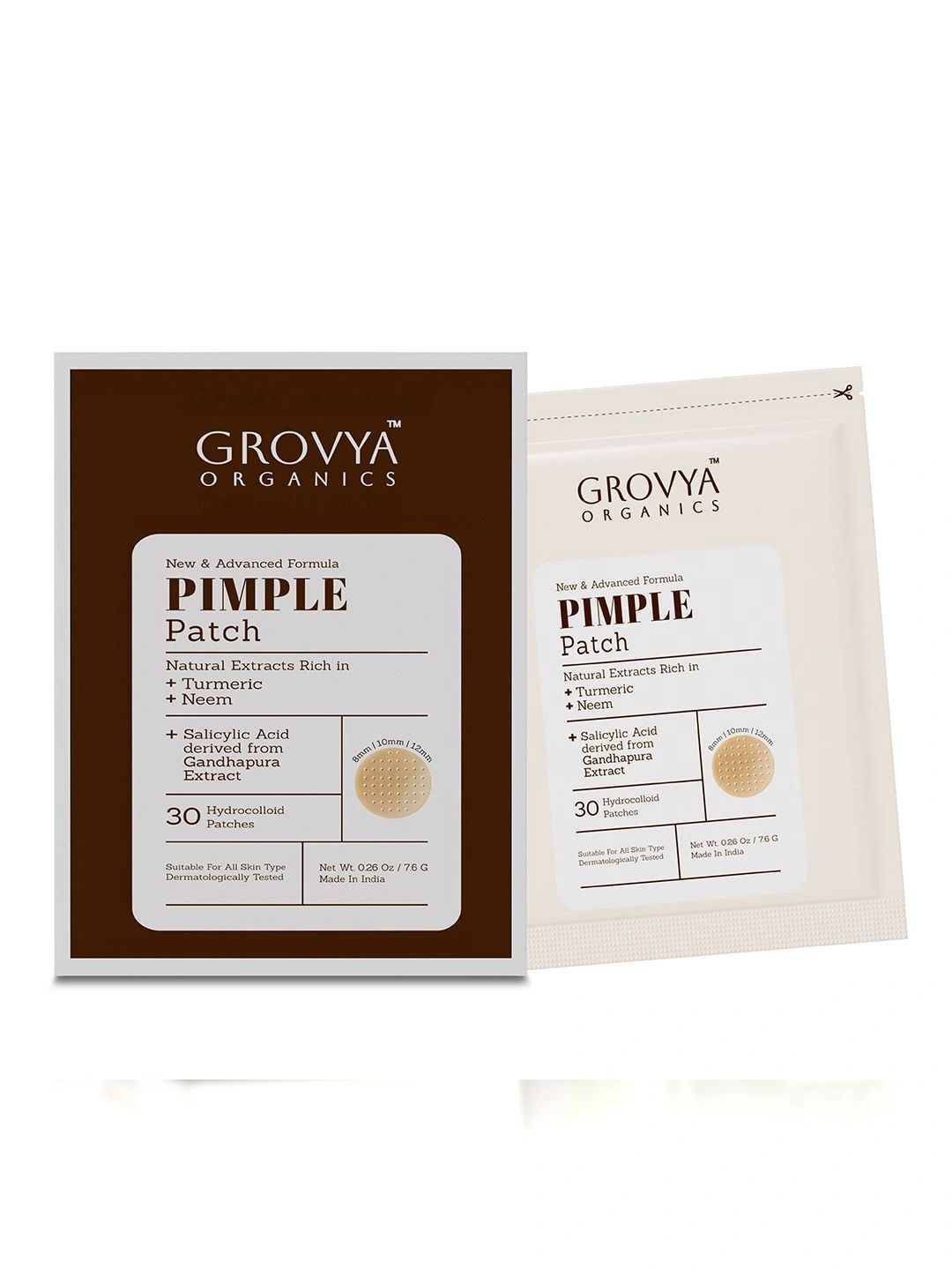 GROVYA ORGANICS Hydrocolloid Acne Patch With Turmeric, Neem & Calendula - 30 Patches-image-22
