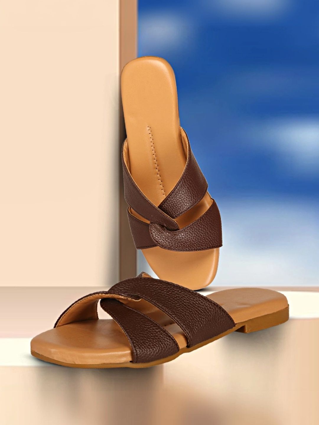 CORSICA Women Textured Open Toe Flats-picture-30