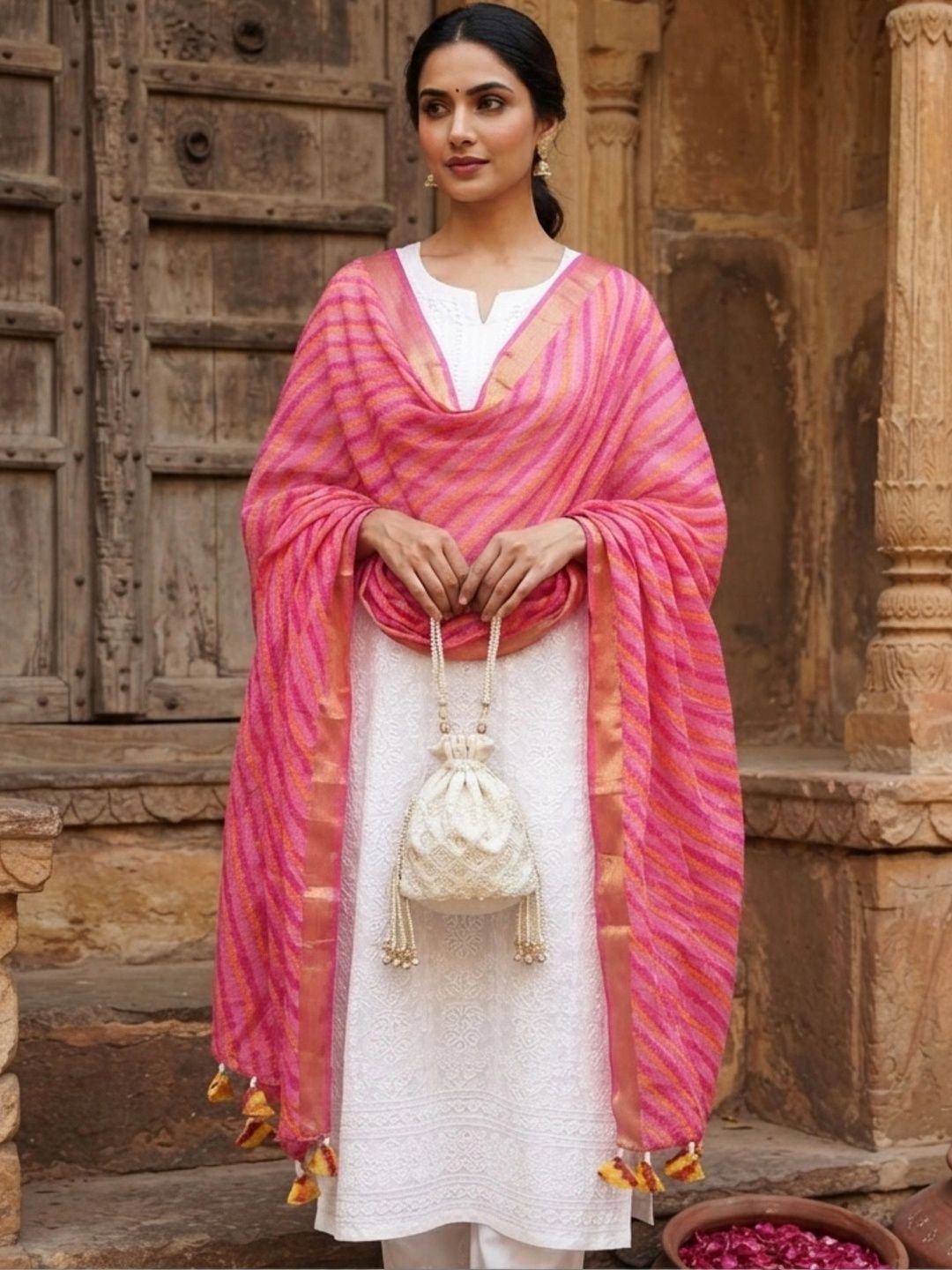 POISED Printed Leheriya Dupatta-picture-22