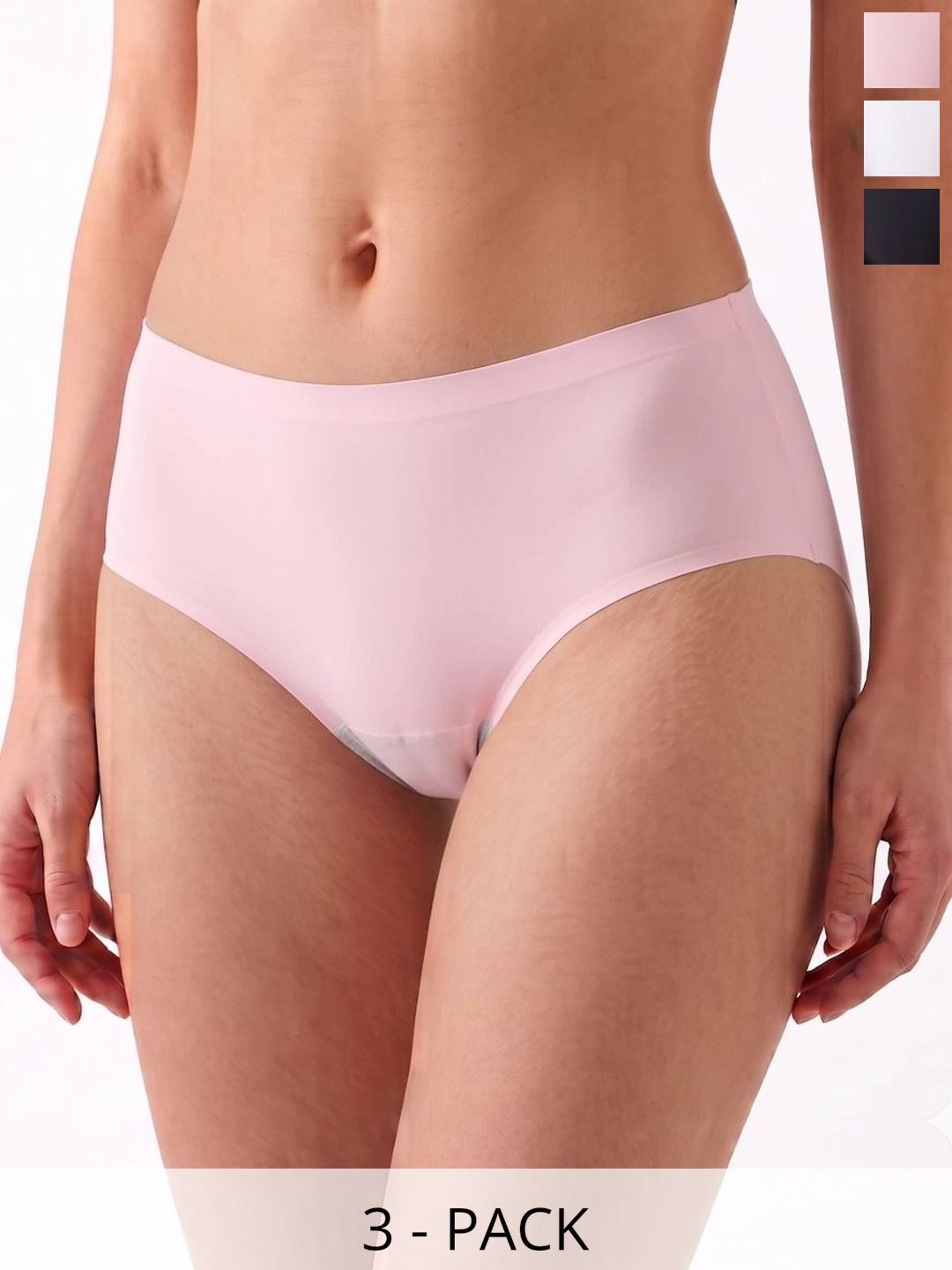 Fimalia Women Pack of 3 Seamless Assorted Basic Briefs-image-43