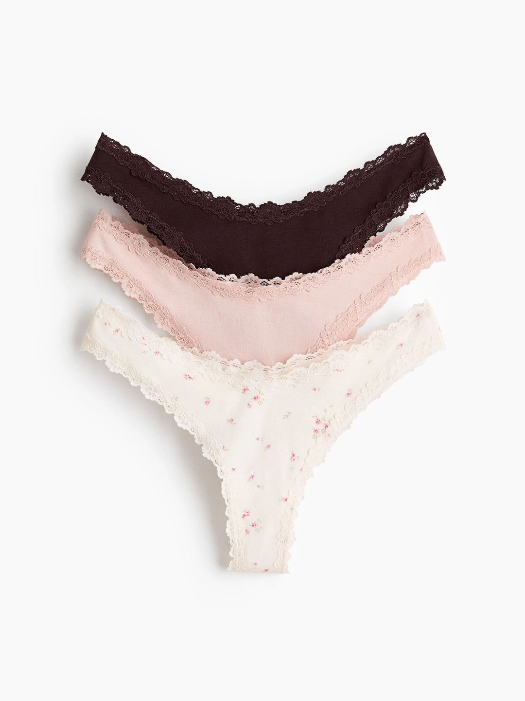 H&M Women 3-Pack Lace-Trimmed Brazilian Briefs-picture-30