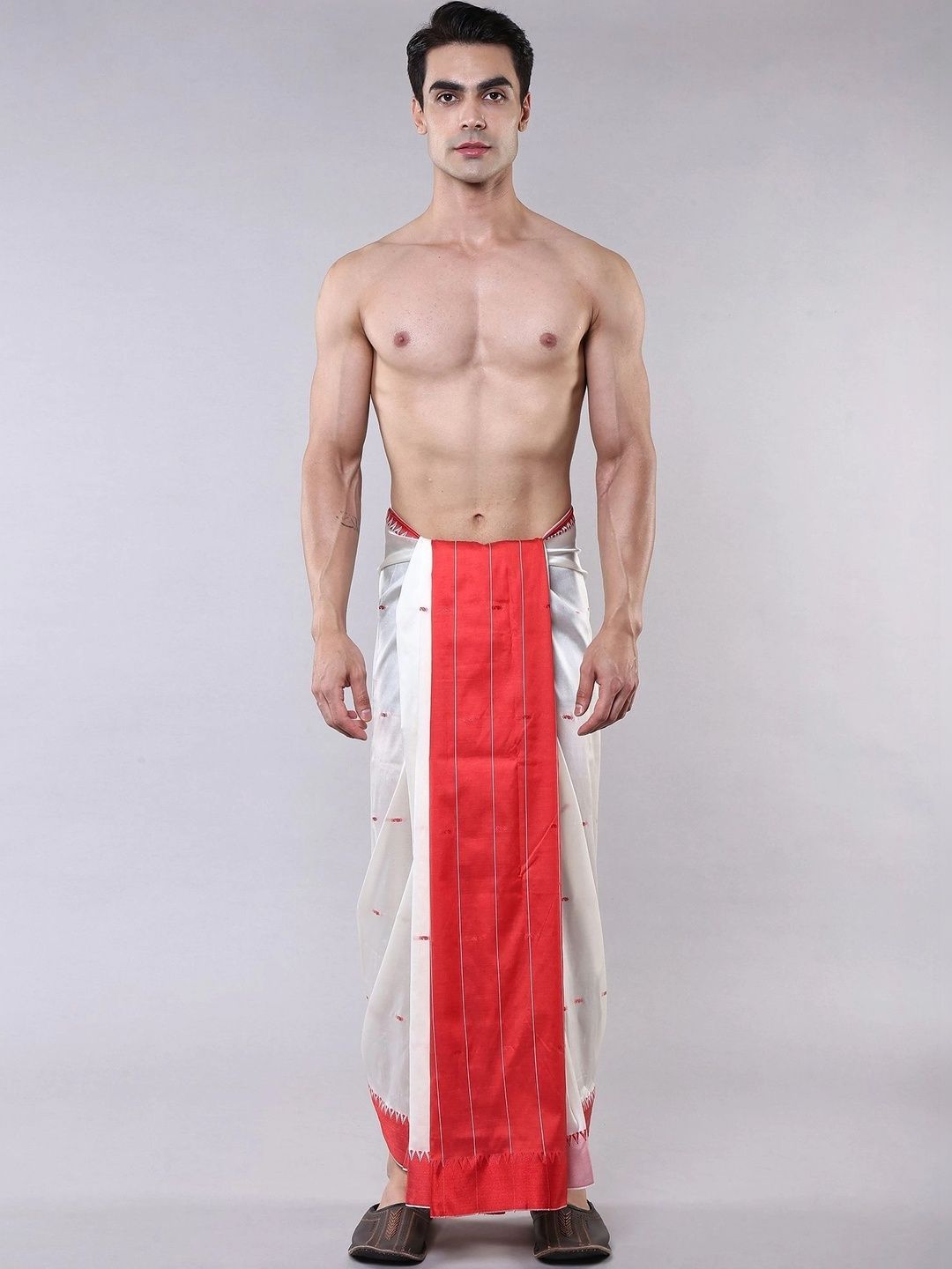 Exotic India Men Embroidered Dhoti Dhotis-picture-51