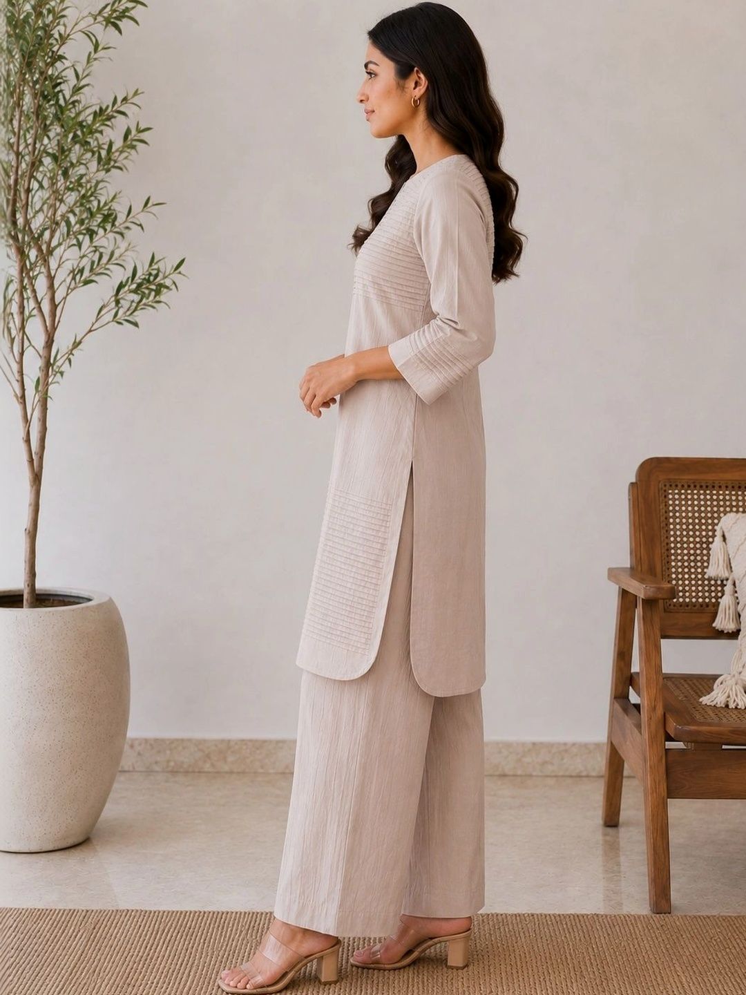 SMRITI GUPTA Women Regular Pure Cotton Kurta with Palazzos-picture-35