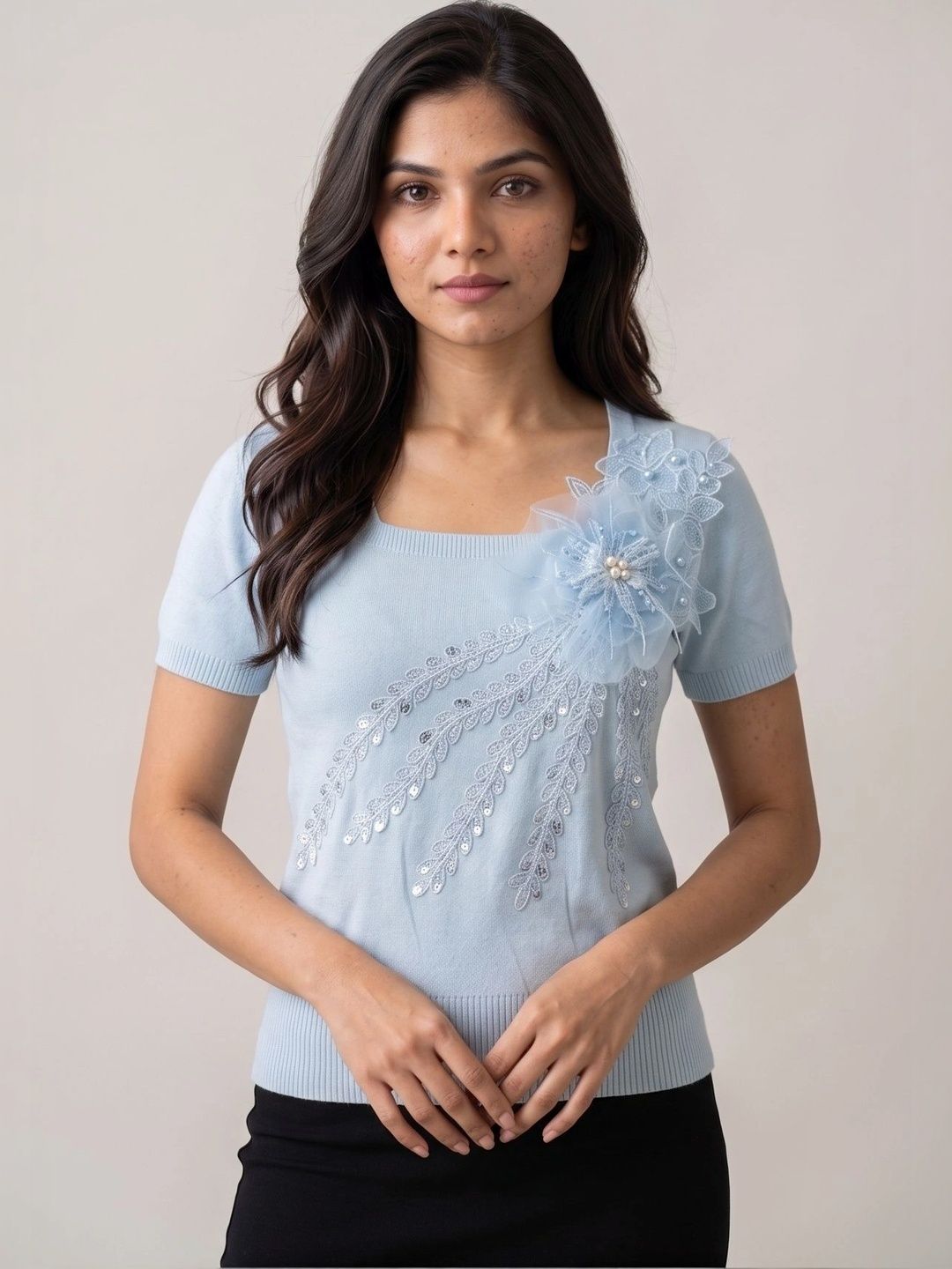 MASK Embellished Cotton Top-picture-28