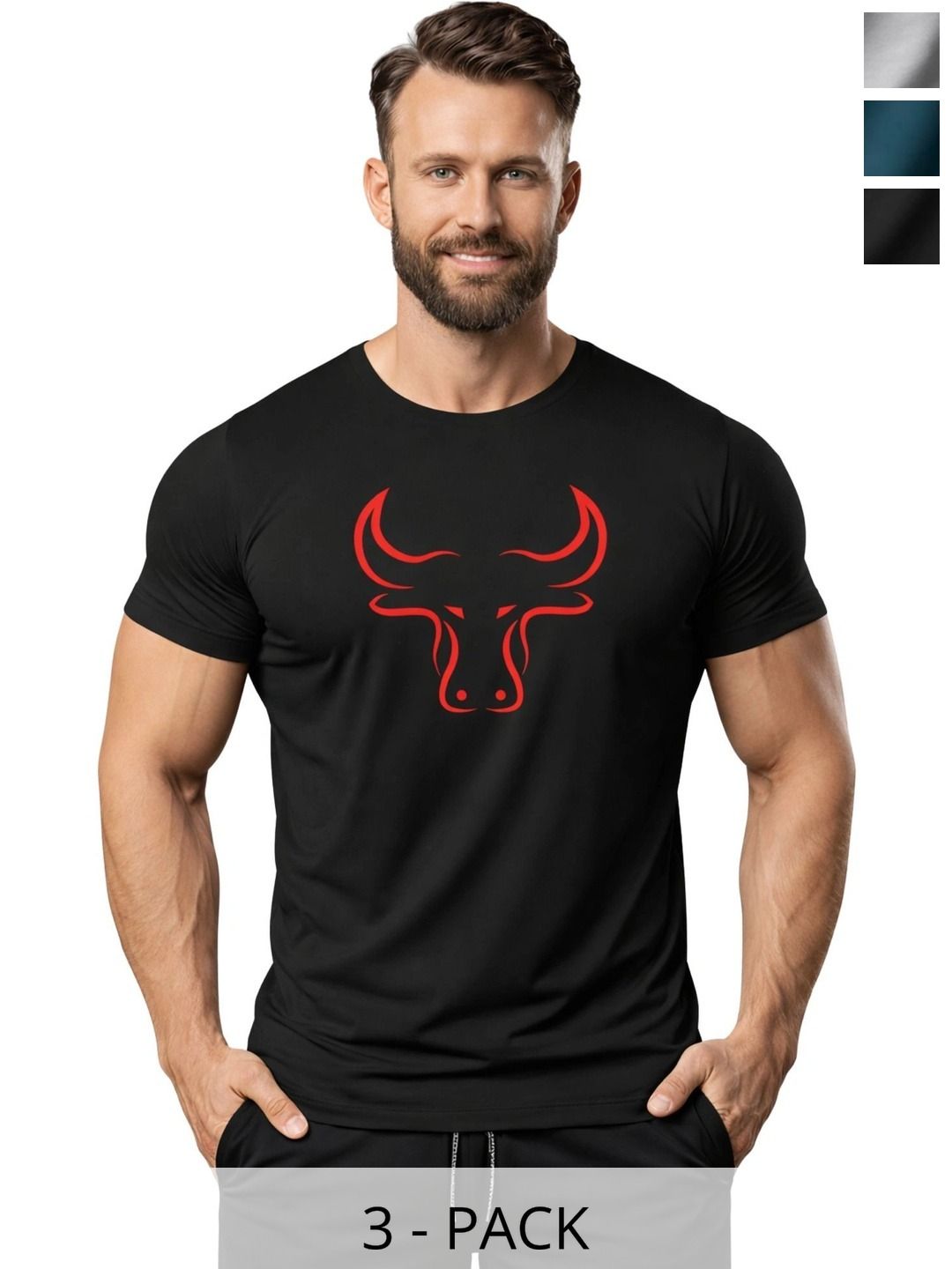 3Colors Men 3 Printed Moisture Wicking T-shirt-picture-22